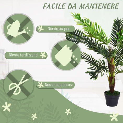 Palma artificiale Cycas da 123 cm, pianta finta per interni ed esterni con vaso incluso, decorazione per casa e giardino.