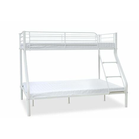Palmdale Metal Triple Sleeper Bunk Bed, Single / Double (Frame Only) - White - White
