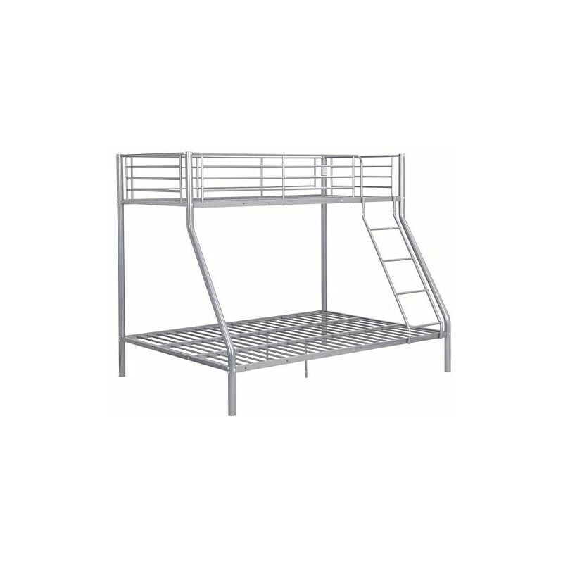 Palmdale Metal Triple Sleeper Bunk Bed, Single / Double (Frame Only) - Silver - Silver