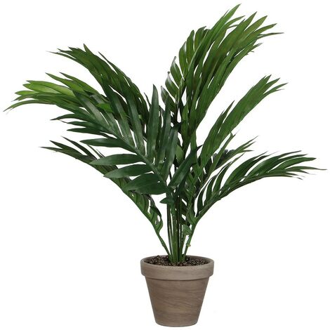 MICA DECORATIONS Palmera Amarilla O Areca Pvc Con Maceta Gris D11.5Cm-H45Xd60Cm