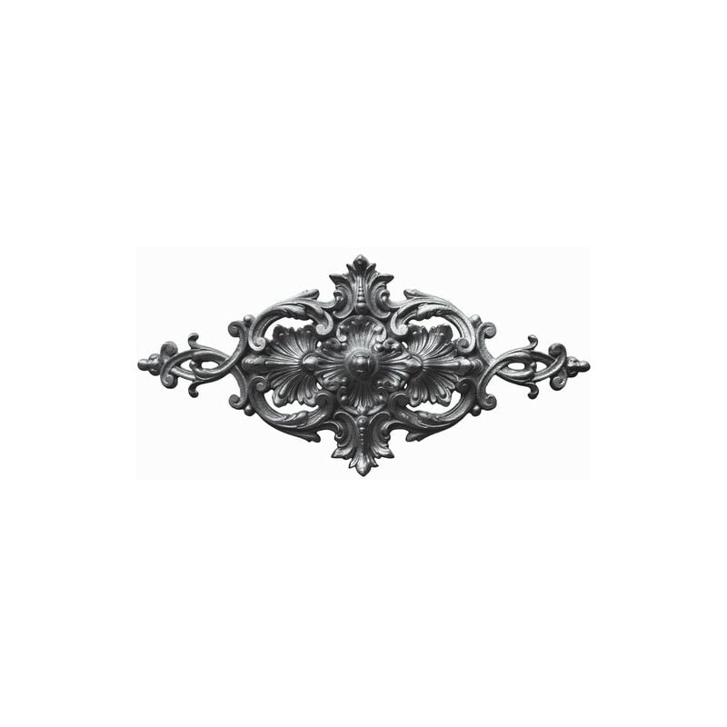 Grande palmette avec détail floral en fonte - Hauteur 350mm Longueur 720mm - à visser avec taraudage M6 (5mm) Deco Fer Forge