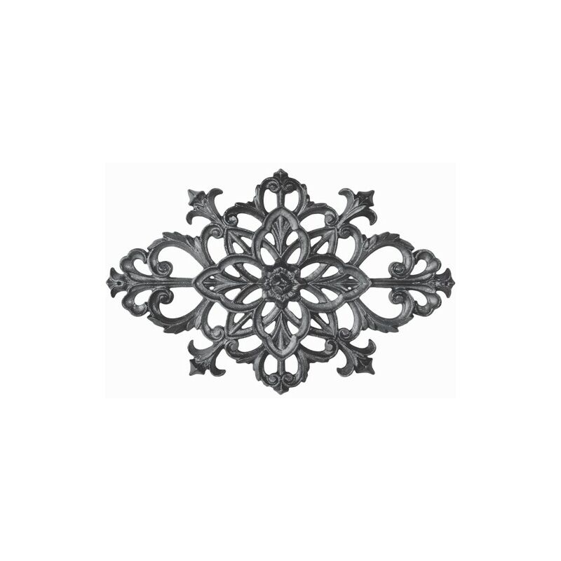 Palmette avec détail floral en fonte - Hauteur 240mm Longueur 370mm - à visser avec taraudage M5 (4,2mm) Deco Fer Forge