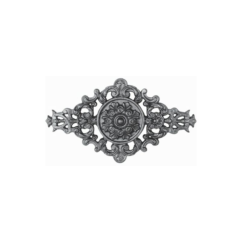 Palmette avec détail floral en fonte - Hauteur 200mm Longueur 400mm - à visser avec taraudage M6 (5mm) Deco Fer Forge