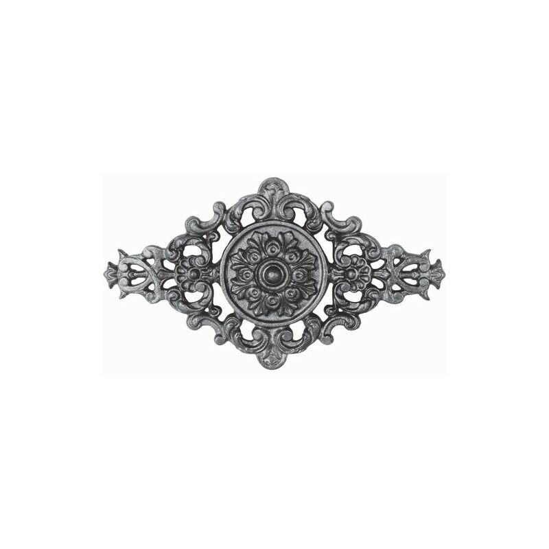 Palmette avec détail floral en fonte - Hauteur 170mm Longueur 300mm - à visser dans taraudage M5 (4,2mm) Deco Fer Forge