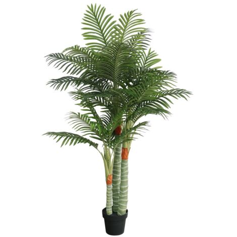 Palmier artificiel avec 3 troncs vert 180 cm PP vidaXL