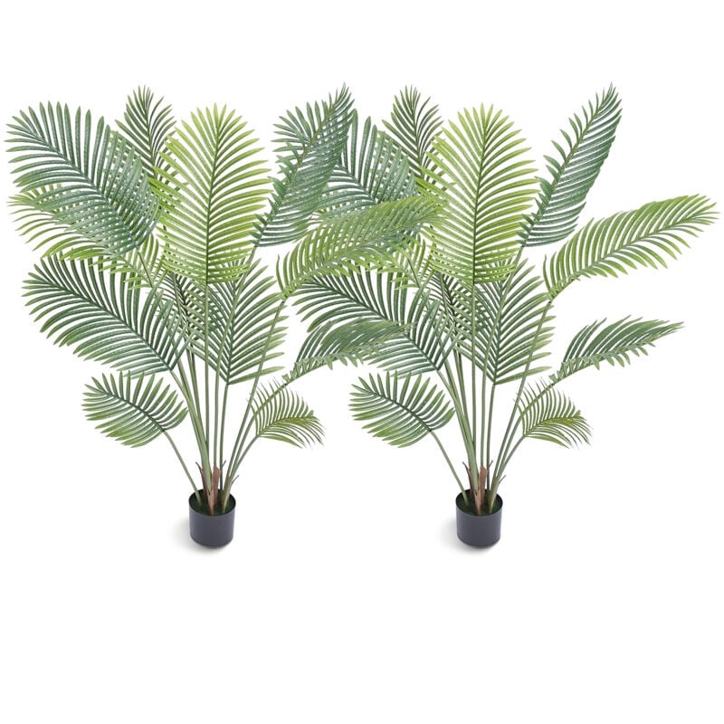 Mophorn - Palmier artificiel de 1,5 m – Plante artificielle réaliste avec matériau pe sécurisé et protection anti-basculement pour la décoration de