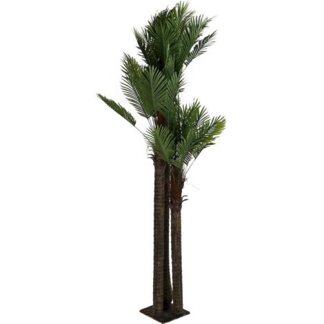palmier artificiel vert réaliste pour terrasse et jardin - vert feuillage naturel et tronc marron