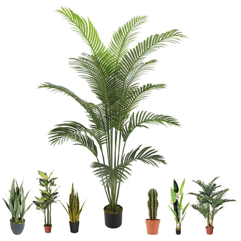 Suinga - Palmier Artificielle 180cm avec pot Plantes en plastique pour la décoration de jardin intérieur et extérieur