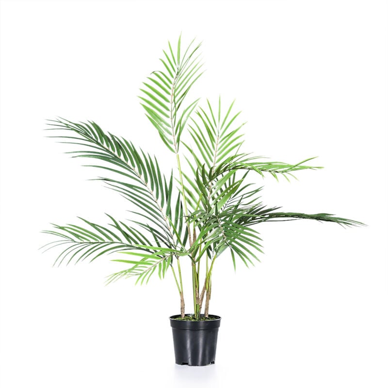Spetebo - Palmier Chico dans un pot noir - env. 75 cm - plante artificielle