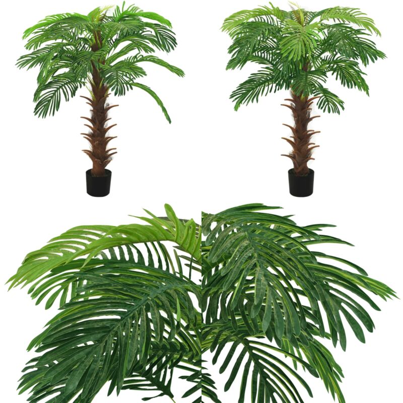 Vidaxl - Palmier Cycas artificiel avec pot 140 cm Vert - Palmier Artificiel - Plante Artificielle - Décoration Intérieure - Plante Verte - Palmier