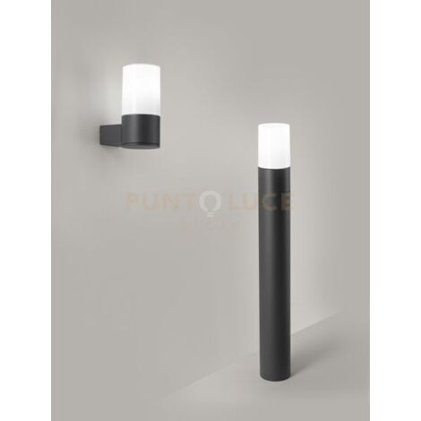 Palo alluminio Match per esterni colore grafite attacco E27 IP54 h50cm