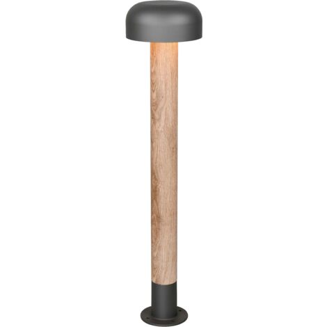 Palo alto da esterno, alluminio, antracite ed effetto legno, H 85 cm, Fraser