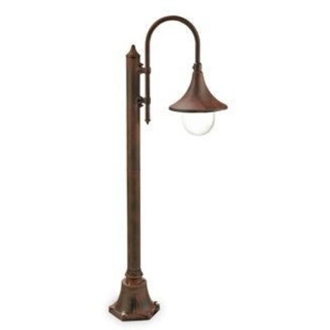 Palo Basso Esterno H135Cm Lampara Alluminio E Termoplastica Ruggine 1 Luce E27
