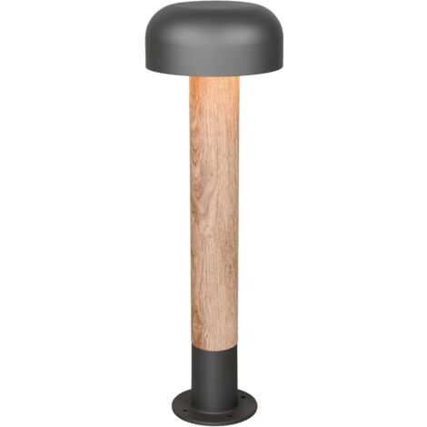 Palo da esterno, alluminio, antracite ed effetto legno, H 54 cm, Fraser