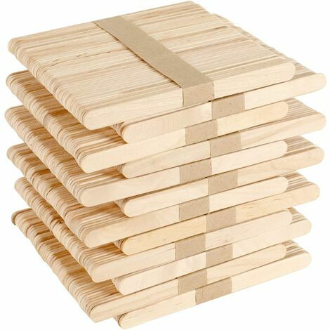 Palo de madera, 600 piezas de palo de madera, palitos de madera de bricolaje creativos para niños, palitos de helado, palitos de madera natural de bricolaje, espátula de madera para depilación, depres