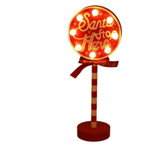Palo di luci natalizie vintage con insegna a LED, decorazione stradale, decorazione da tavolo in legno D
