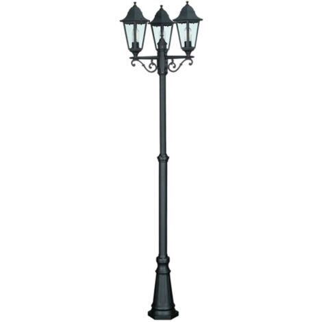 Palo Esterno Sawyer Alluminio Nero 3 Luci E27 Ip44