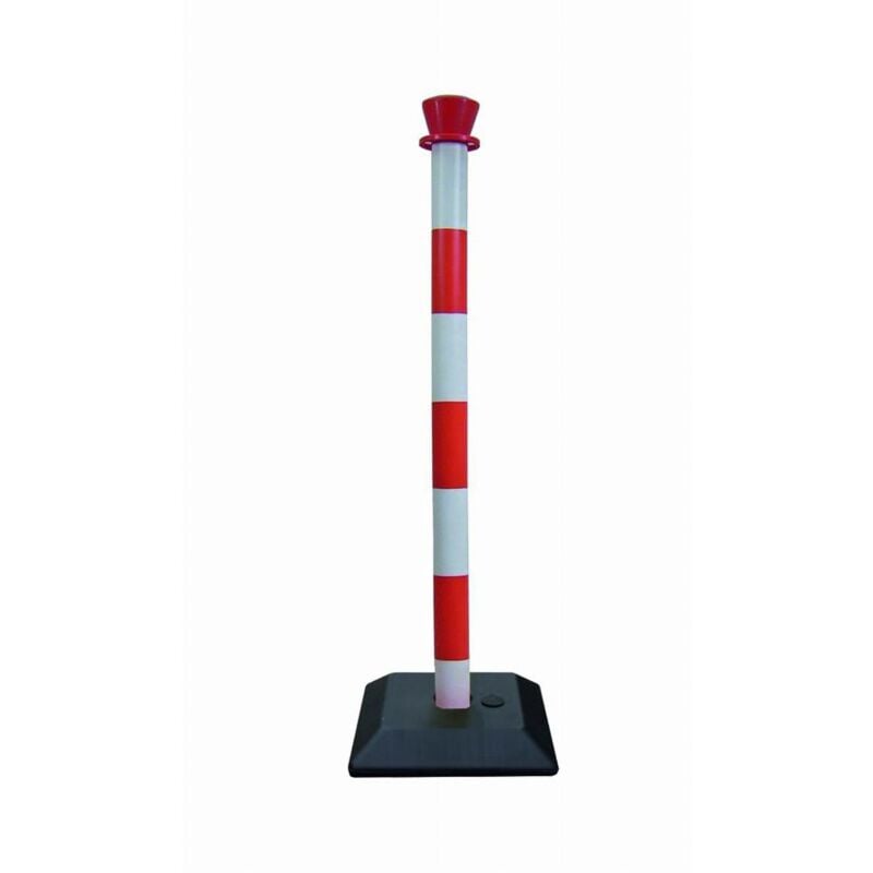 Palo in plastica monoblocco rosso/bianco con base zavorra viso Ø50 H.950 mm - PPC3001RB