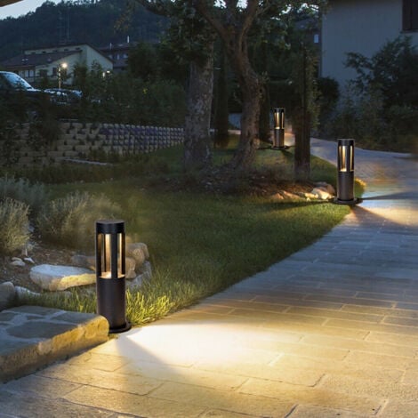 PARTENOPEA UTENSILI Palo lampione LED da giardino illuminazione per esterno IP65 Nero luce calda 3000K 15W alto 30 cm