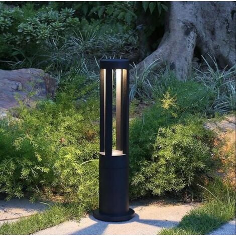 Palo lampione LED da giardino moderno illuminazione esterno impermeabile Nero luce calda 3000K 15W alto 60 cm