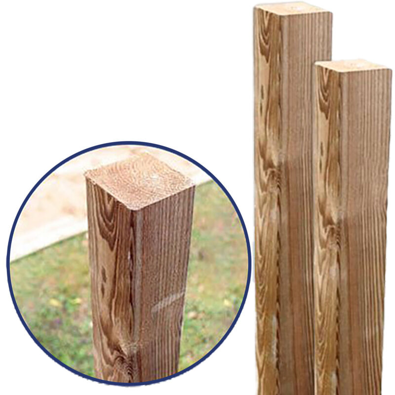 Palo Quadrato Per Recinzioni In Legno Di Pino Impregnato Lasa 7x7x2...
