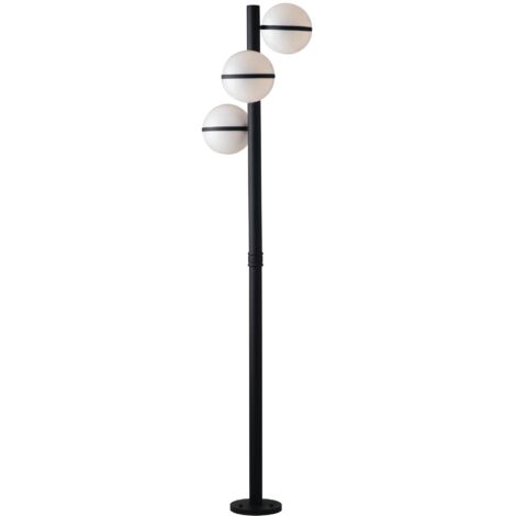 Palo per esterno ORBIT nero con diffusori bianchi (3xE27) 190 cm. IP44
