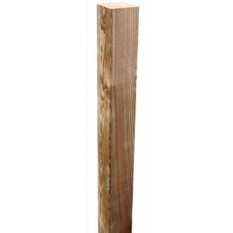 Palo Quadrato per Recinzioni in Legno di Pino Impregnato Lasa 7x7x135 cm