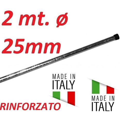 Palo Singolo Rinforzato Antenna 2 Metri 25 Made In Italy Tv Wifi