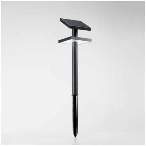 Palo SOLAR in alluminio con pannello solare orientabile e sensore crepuscolare - Grafite 3000k