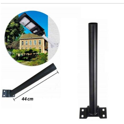 PALO STAFFA PER LAMPIONE STRADALE IN METALLO PER ESTERNI VERNICIATO NERO 44 CM