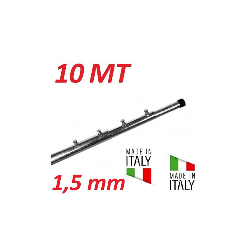 Image of Palo Telescopico Pesante Antenna 10 Metri 5 x 2 Metri Da 1,5 Mm Zincato a Fuoco Made In Italy (10 Mt) 10 metri
