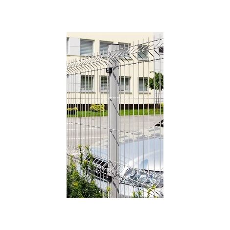 Palo Tubolare Grigio Chiaro 50x50 mm - Altezza Palo 180 cm - Completo di 3 piastrine - a Cementare