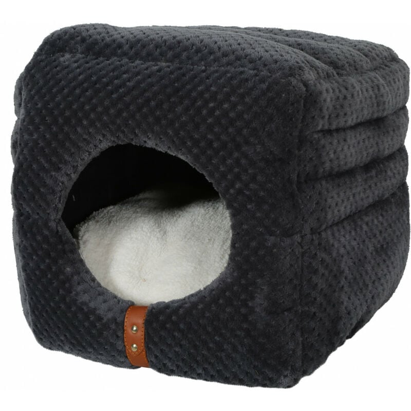 

Animallparadise - PALOMA 2 en 1 cubo para gatos. color gris. 35 x 35 x 35 cm.