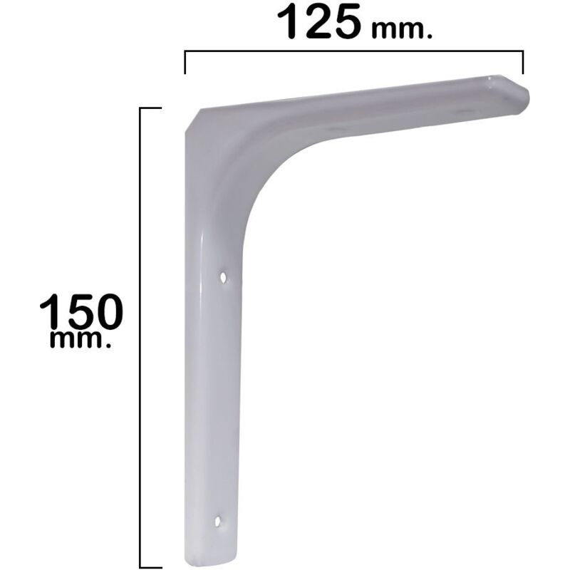 

Palomilla reforzada blanca 150x125 mm.