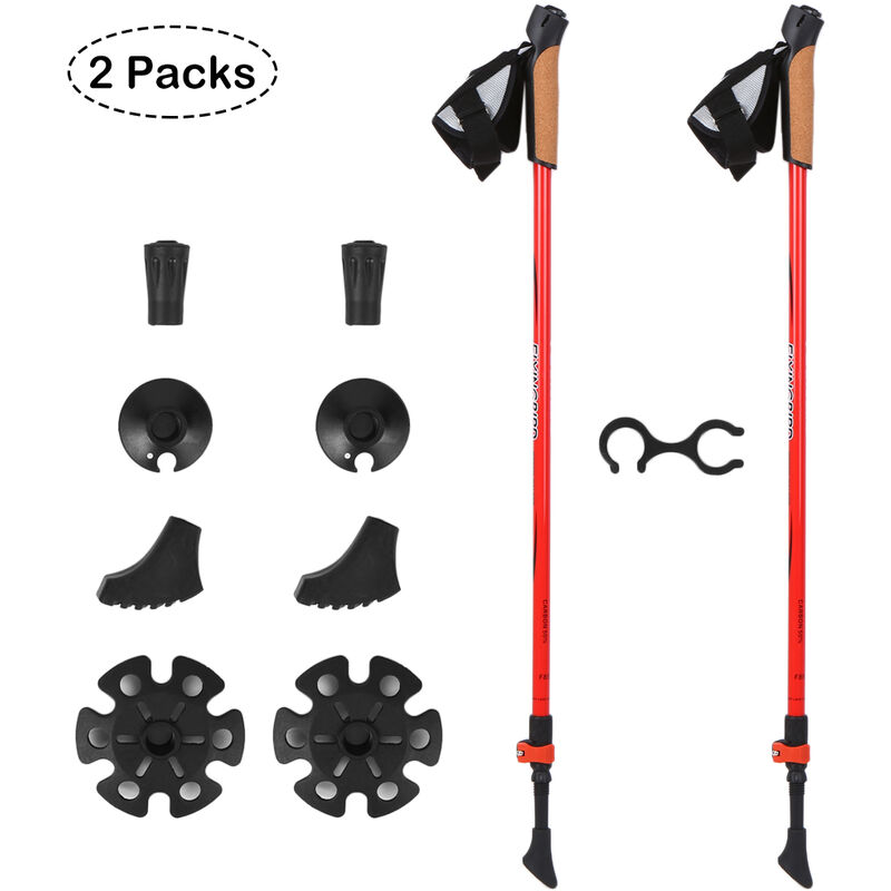 

Palos de trekking abierto talon, paquete de 2 Red Carbon