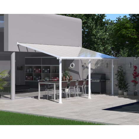 Palram – Abri de terrasse en aluminium 295x546 cm – Panneaux polycarbonate 16mm – Résistance vent 120 km/h – Charge neige 170 kg/m² – Garantie 10 ans
