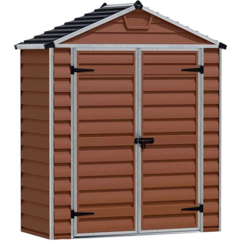 Palram – Abri de jardin résine 1,55 m² – Aluminium et polycarbonate – Dimensions extérieures 90,2 x 185,4 x 217 cm – 702919