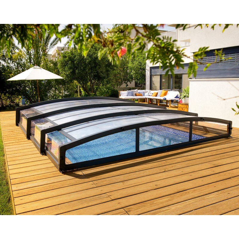 CanopiaAbri piscine téléscopique Majorca 6.7 x 4.5 m Aluminium Polycarbonate