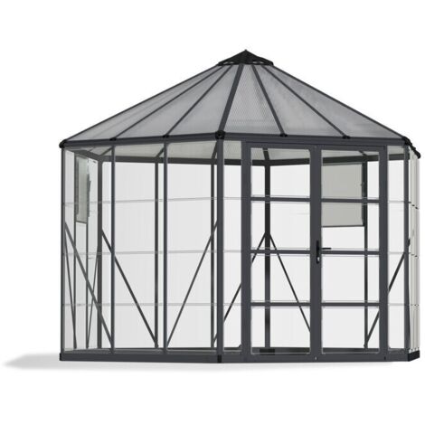 Palram - Canopia Aluminium Gewächshaus Oasis Anthrazit 363x316x289 cm