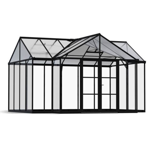 Palram - Canopia Aluminium Gewächshaus Triomphe  Schwarz  454x380x285 cm