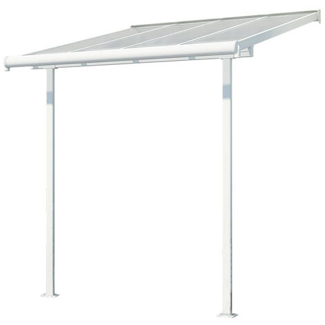 CHALET & JARDIN Palram-Canopia Aluminium Terrassenüberdachung mit Doppelstegplatten Sierra weiß 230 x 230 cm