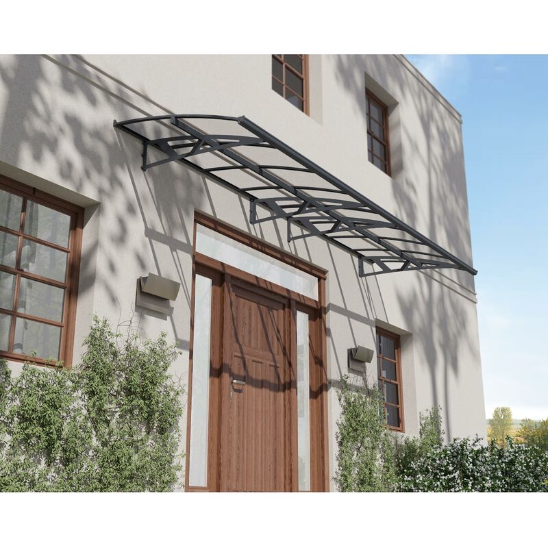 

Palram - Canopia Amsterdam 447X140 Marquesina Para Puerta Transparente Gris