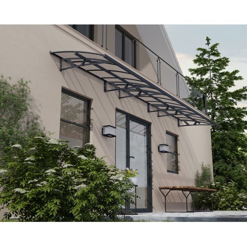 

Palram - Canopia Amsterdam 670X140 Marquesina Para Puerta Transparente Gris