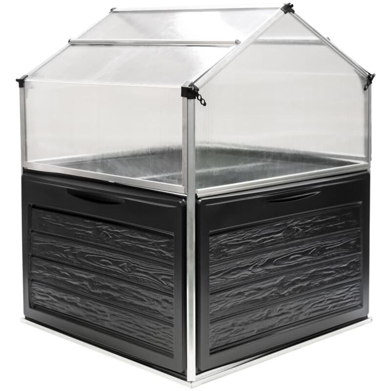 Palram - Canopia Métal Lit surélevé avec serre Plantino anthracite 118x118x148 cm