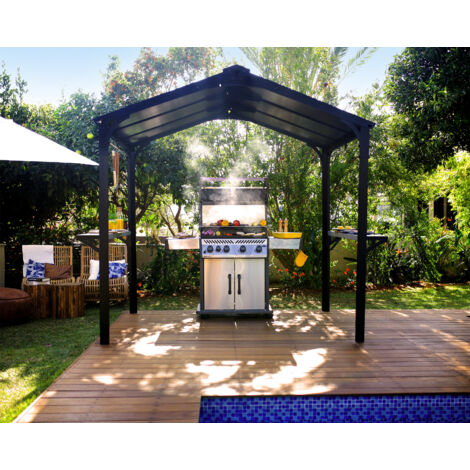 Palram - Canopia – Pavillon de barbecue en aluminium 2400 – Dimensions 181x240 cm – Toit avec évent pour circulation air – Résistant aux intempéries