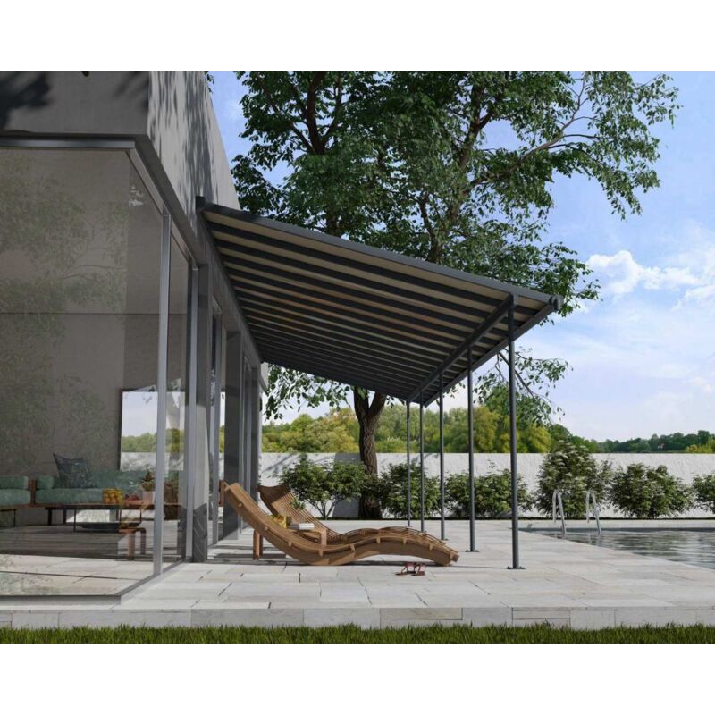 Palram - Pergola 25.8m² gris anthracite 705604