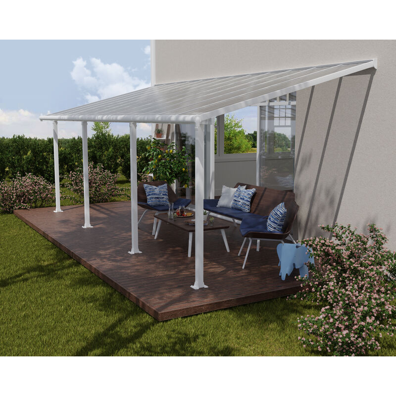 Canopia Olympia Pergola Addossata in Alluminio 3X7.4 m Bianco