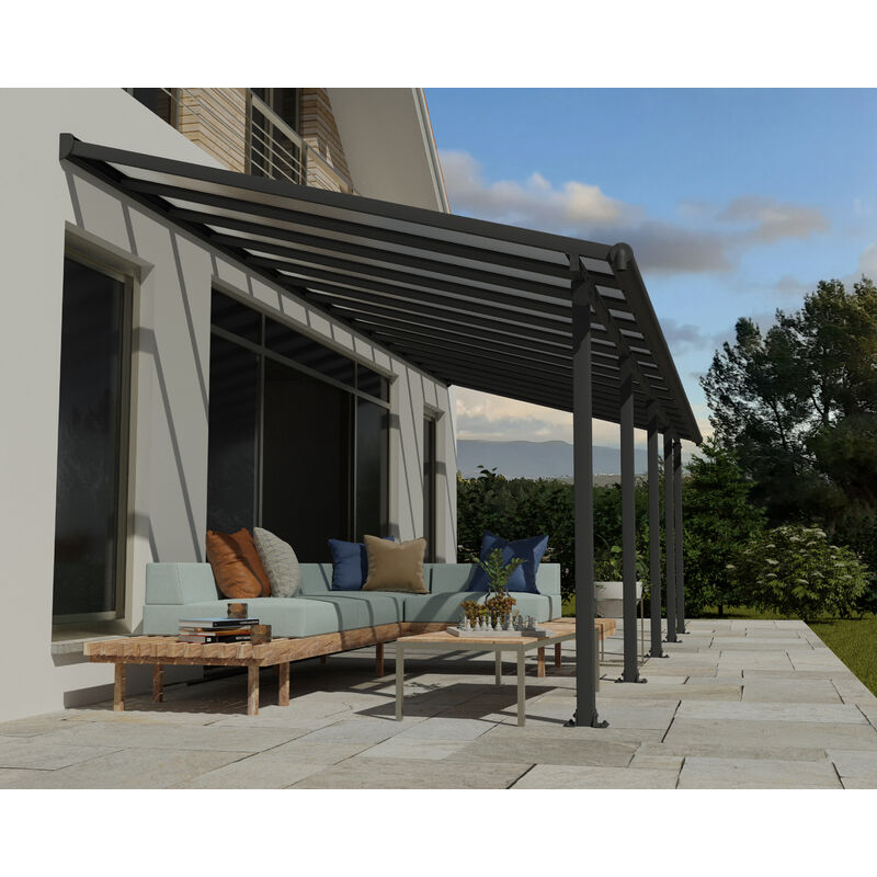 Canopia Olympia Marquesina Pérgola De Aluminio 3X8.6 m Gris