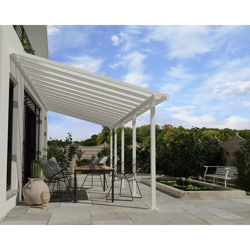 Canopia Olympia Marquesina Pérgola De Aluminio 3X8.6 m Blanco