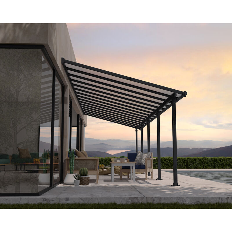 Canopia Olympia Marquesina Pérgola De Aluminio 3X9.2 m Gris